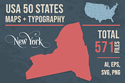 States Maps + Typography of USA, an Object Graphic by ArtFusion (Thumbnail 1 of 5)