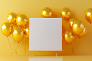 Blank Board with Golden Balloons, a Holiday Photo by Ales Munt