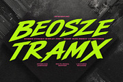 Beosze Tramx Dynamic Display Font, a Sans Serif Font by Maulana Creative (Thumbnail 1 of 7)