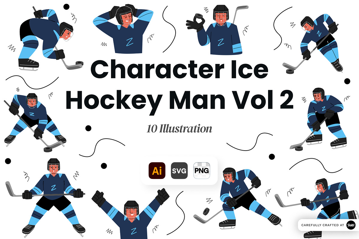 Character Ice Hockey Man Vol. 2, a Sport Illustration by SLAB! Design (Photo 1 of 3)