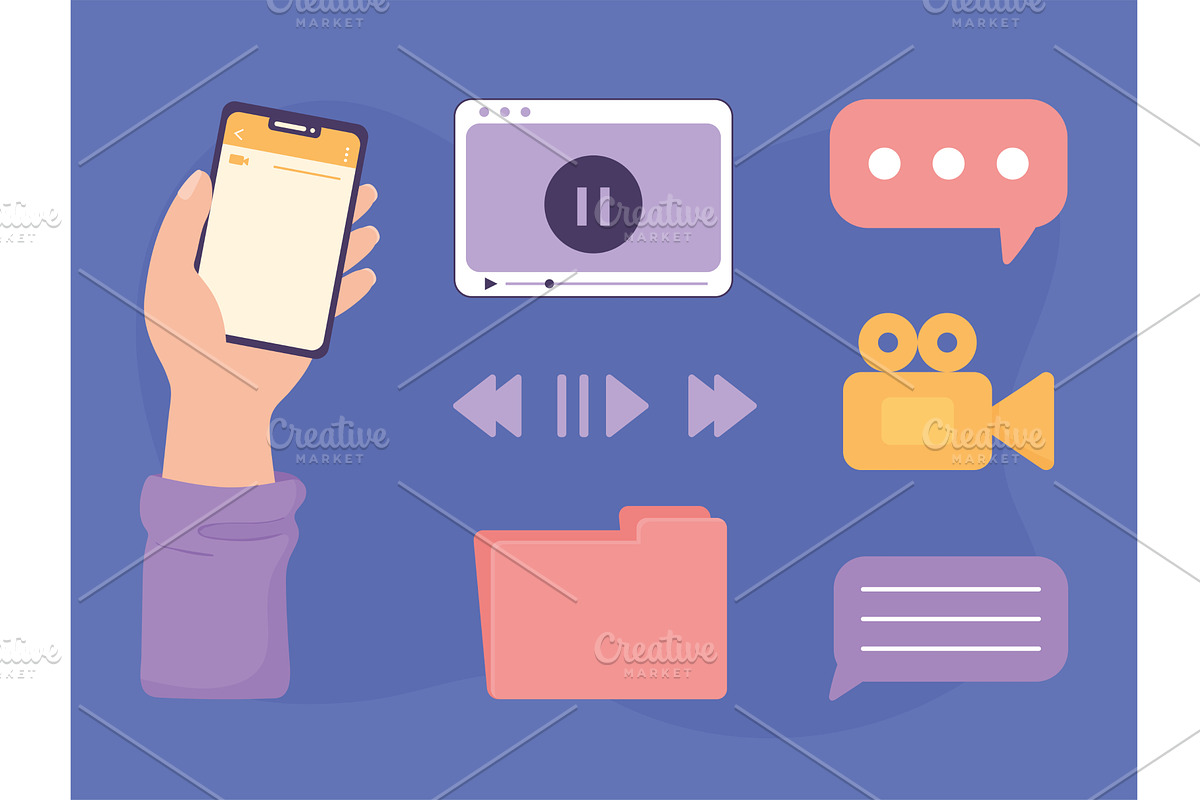 video social media, an Object Illustration by studiogstock