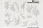 Leaves & Branches Fine Line Stamps, a Brush Add-On by CaraulanStore (Thumbnail 3 of 7)