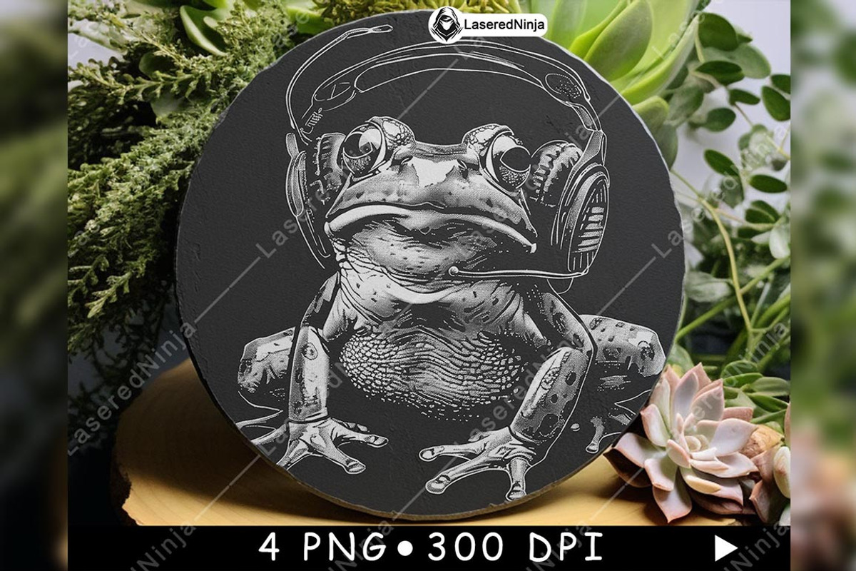 Frog Wearing Headphones Music Lover, a Background Graphic by LaseredNinja (Photo 5 of 7)