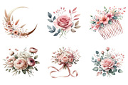 Dusty Pink Floral Clipart, an Illustration by DreamArtGraphic (Thumbnail 5 of 5)