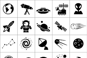 Vector Cosmos Icons - Universe