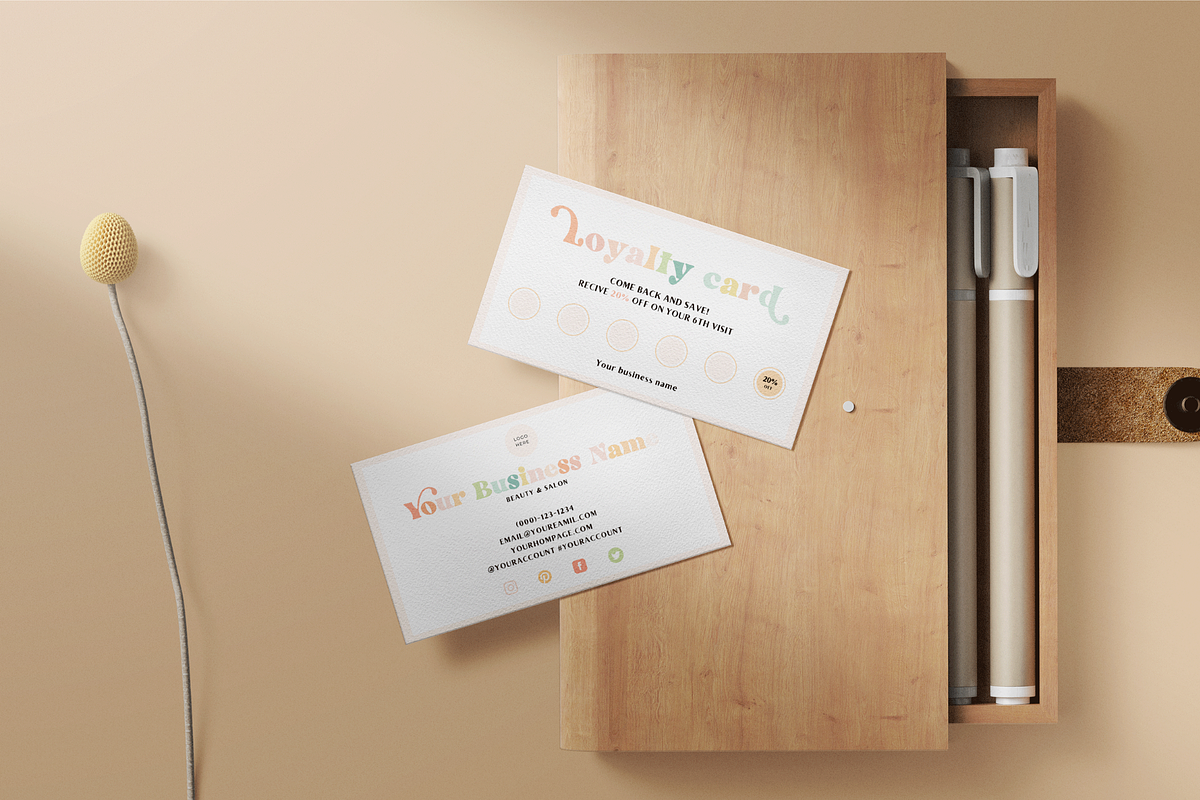 Pastel Loyalty Card Canva Template, a Business Card Template by Hellohastore (Photo 5 of 10)
