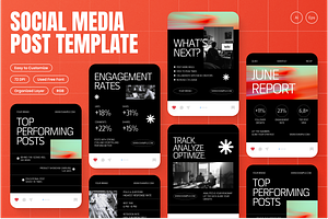 Analytics Report Instagram Post, a Social Media Template by Annora Studio