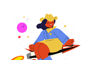 Rocket Rider Illustration AI SVG, a Work Illustration by UInstrument (Thumbnail 2 of 3)