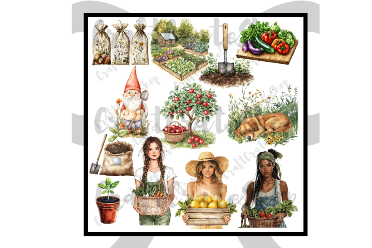Watercolor Summer Garden Clipart, an Illustration by CraftCrateShop (Photo 5 of 7)