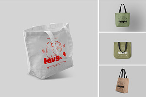 Realistic Tote Bag Mockup PSD
