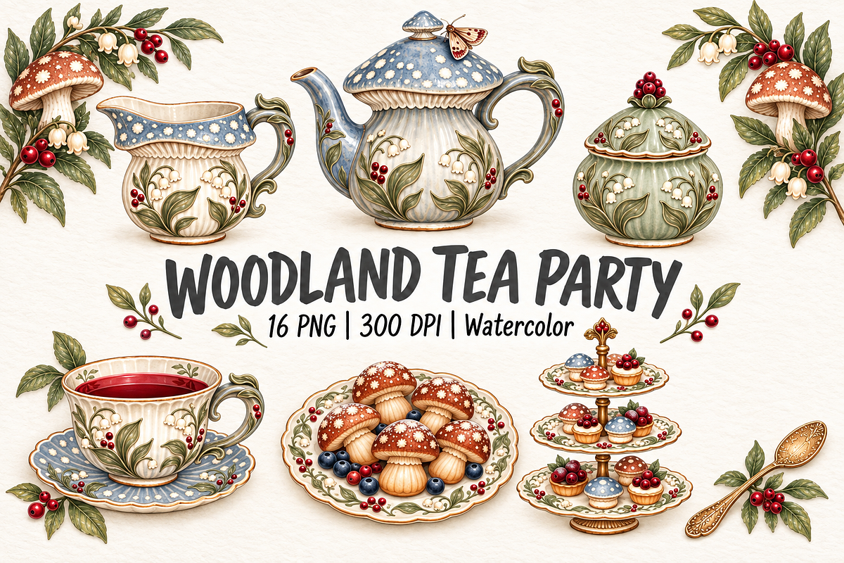 Moonlit Mushroom Tea Party, an Object Graphic by New-School-Wave (Photo 1 of 5)