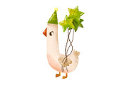 Green Birthday Goose Clipart Set, an Animal Illustration by the_myro (Thumbnail 7 of 10)