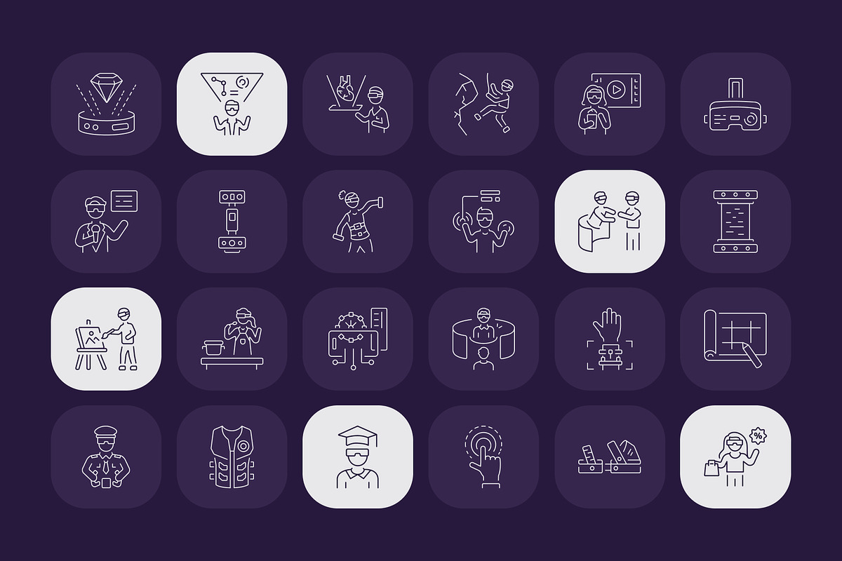 VR Icon Art Set, an Outline Icon by Prosymbols (Photo 5 of 7)