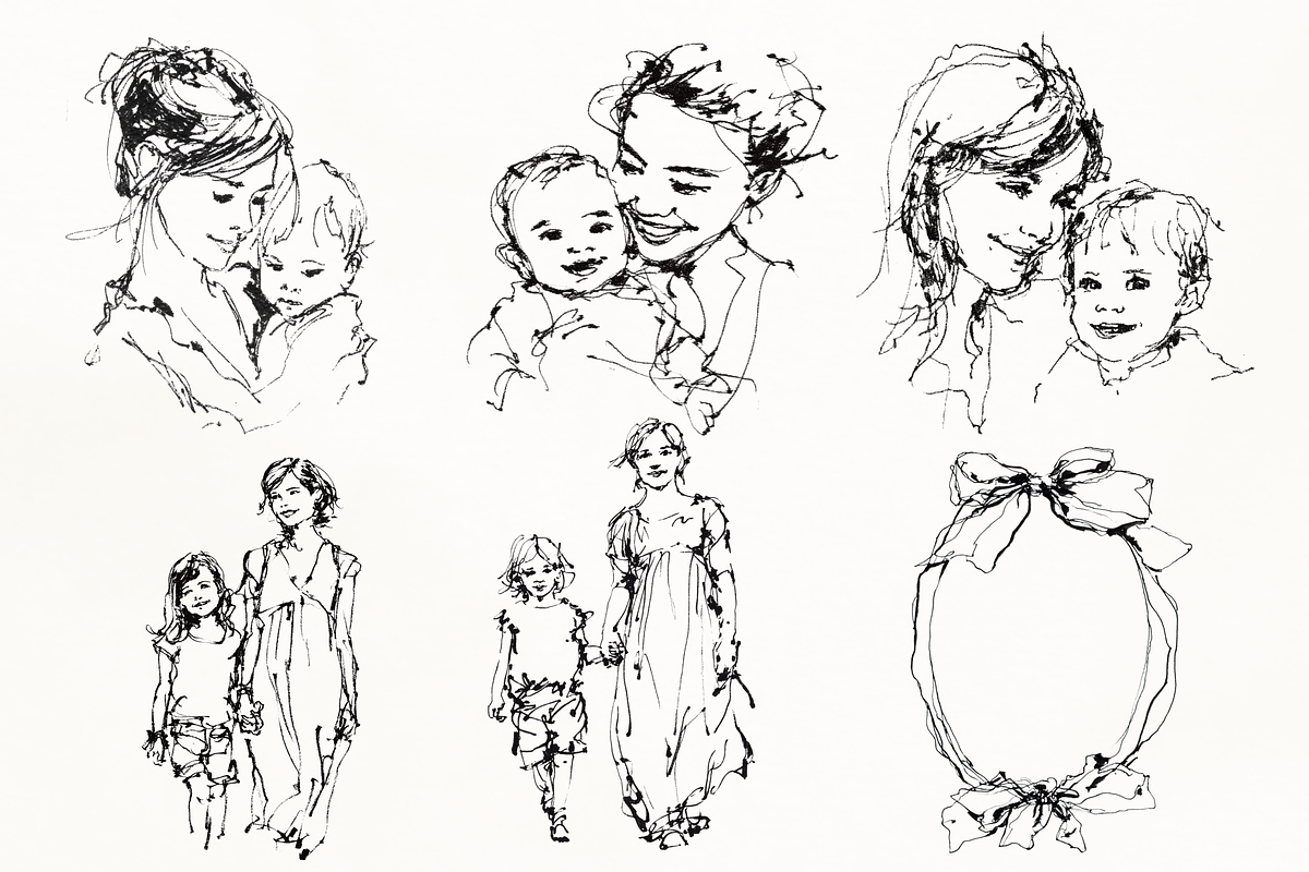 Whimsical Mother's Day Line Art Set, an Object Illustration by GiraffeCreative (Photo 11 of 16)