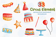 Watercolor Circus Clipart, Animals, an Animal Illustration by Apixsala (Thumbnail 7 of 14)