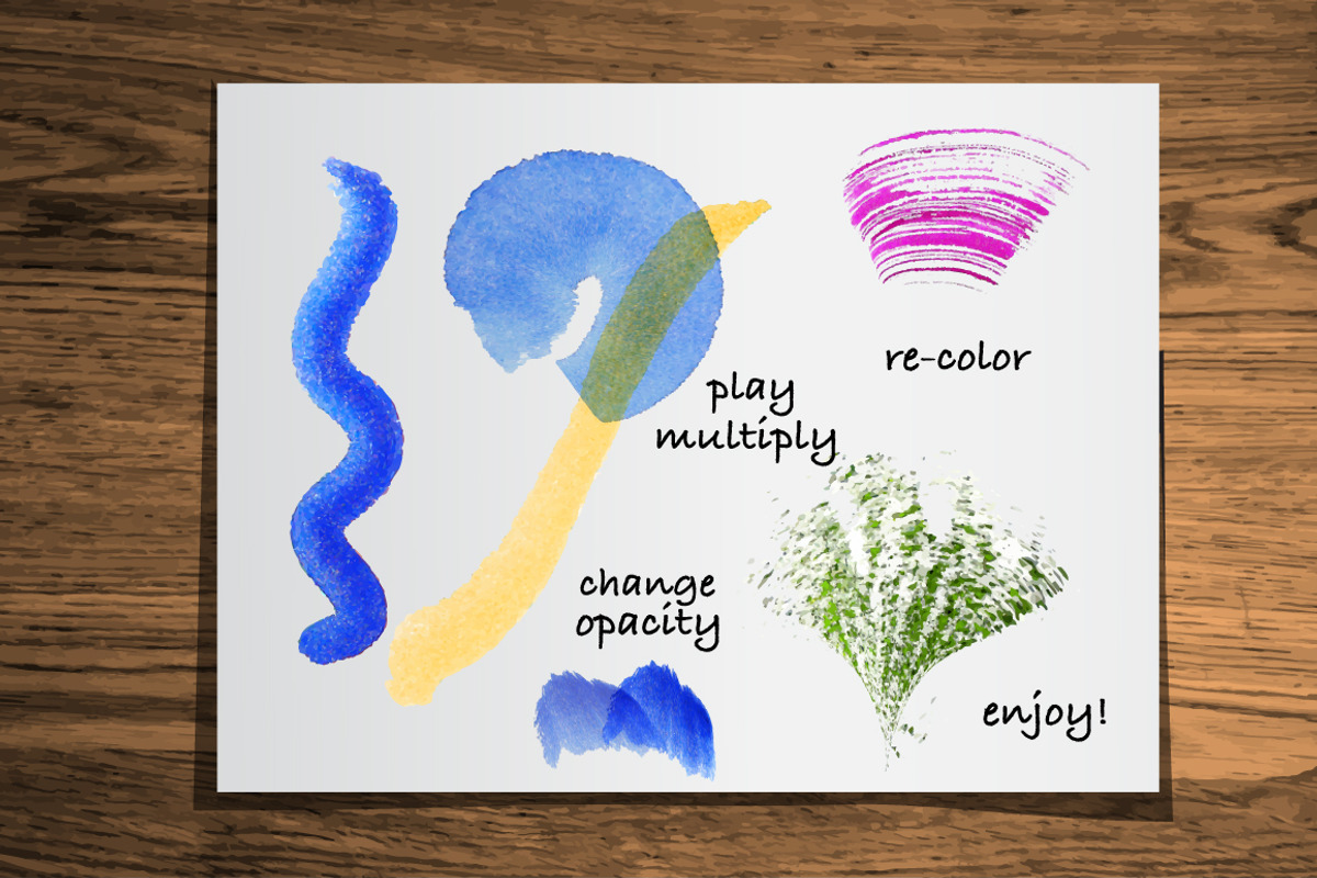 Set Watercolor Brushes for Ai preview 3