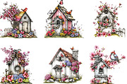 Spring Bird House Bundle Clipart, an Illustration by Designking (Thumbnail 4 of 5)
