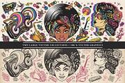 Funk old school tattoo, a Background Graphic by intueri (Thumbnail 2 of 7)