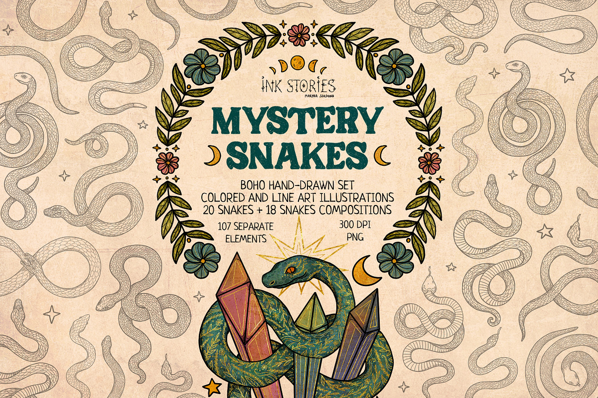 Mystery Snakes, an Animal Illustration by Ink Stories (Photo 1 of 31)
