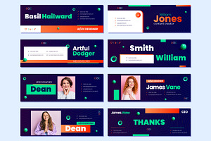 Modern Email Signature Design Set, an UI Kit Template by ContestDesign