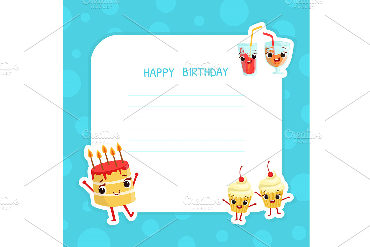 Happy Birthday Banner Template with, an Illustration by TopVectors
