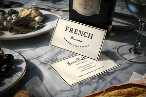 French Restaurant Card Mockup