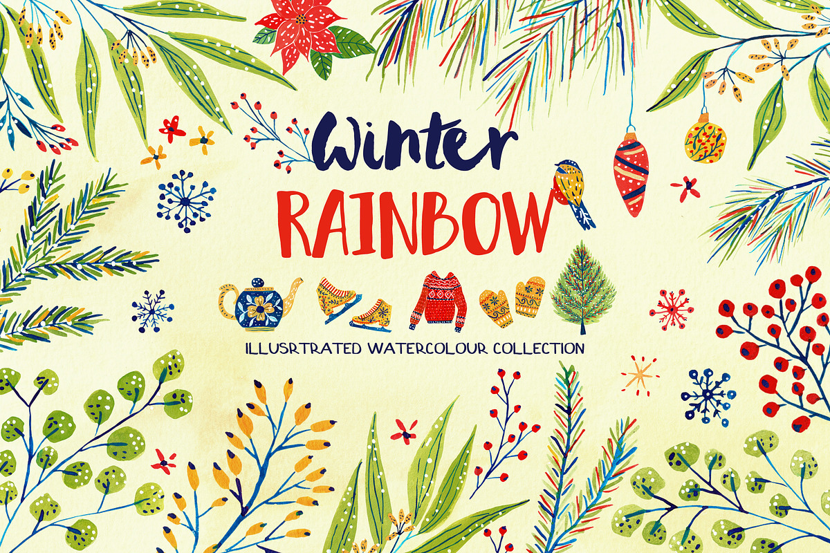 Watercolour Winter Rainbow, an Illustration by Anna Ivanir (Photo 1 of 9)