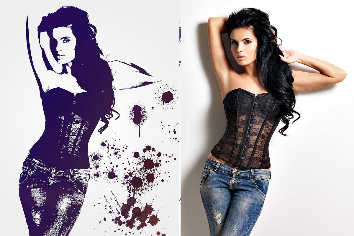 Vector Splash Photoshop Action, an Action Add-On by designvillage (Photo 12 of 15)