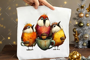 Christmas Funny Birds Clipart, an Illustration by OK Design (Thumbnail 6 of 6)