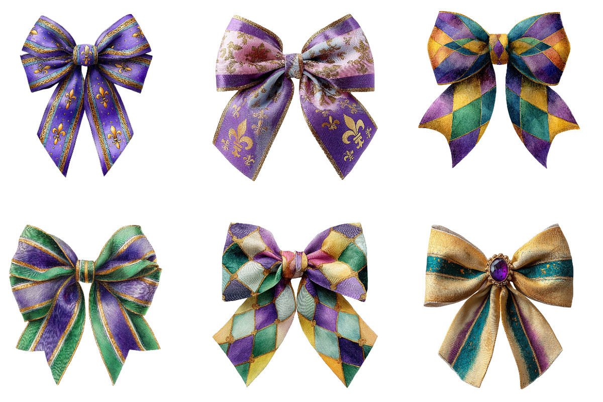 Coquette Mardi Gras Bows, an Illustration by Designworld (Photo 6 of 6)