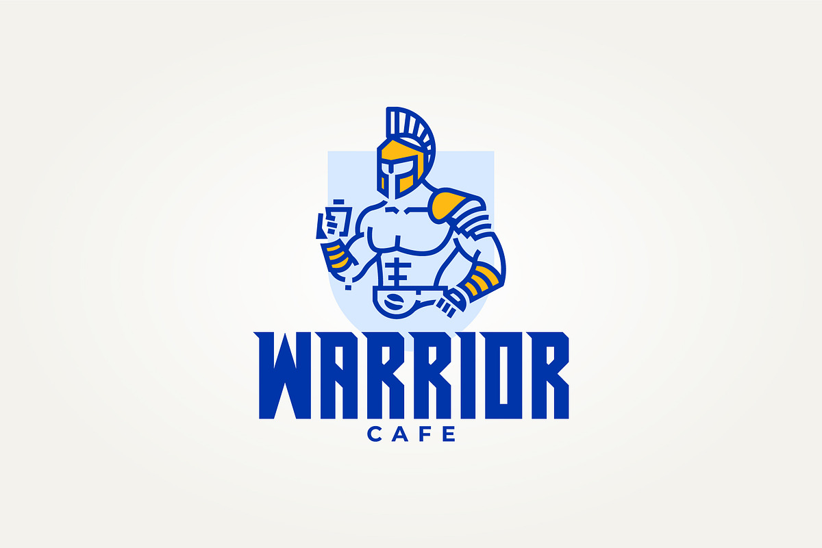 warrior holding a coffee icon logo, a Branding & Logo Template by Blazybone (Photo 2 of 2)
