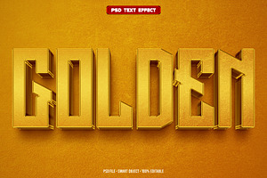 Golden 3D editable text effect, a Layer Style Add-On by Hello Muh