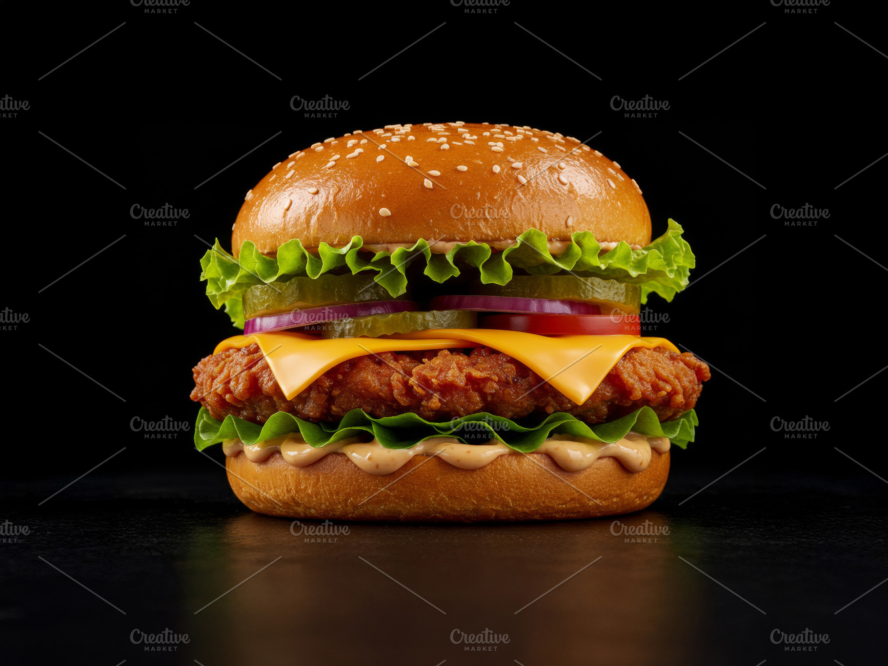 Crispy chicken burger, a Food & Drink Photo by professorinc