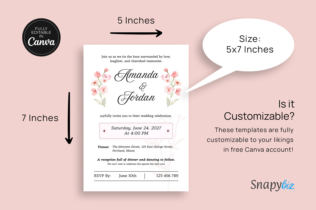 Rust Retro Wedding Invitation Temp, a Card Template by Snapybiz (Photo 9 of 10)