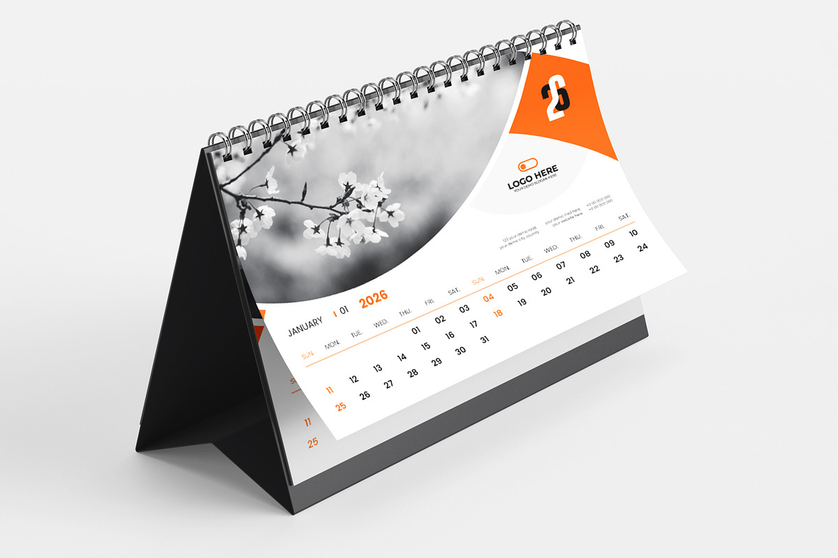 2026 desk calendar design template, a Stationery Template by Tanmoy Topu