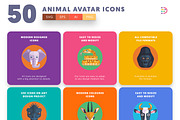 50 Animal Avatar Icons, an Outline Icon by Dighital (Thumbnail 6 of 9)