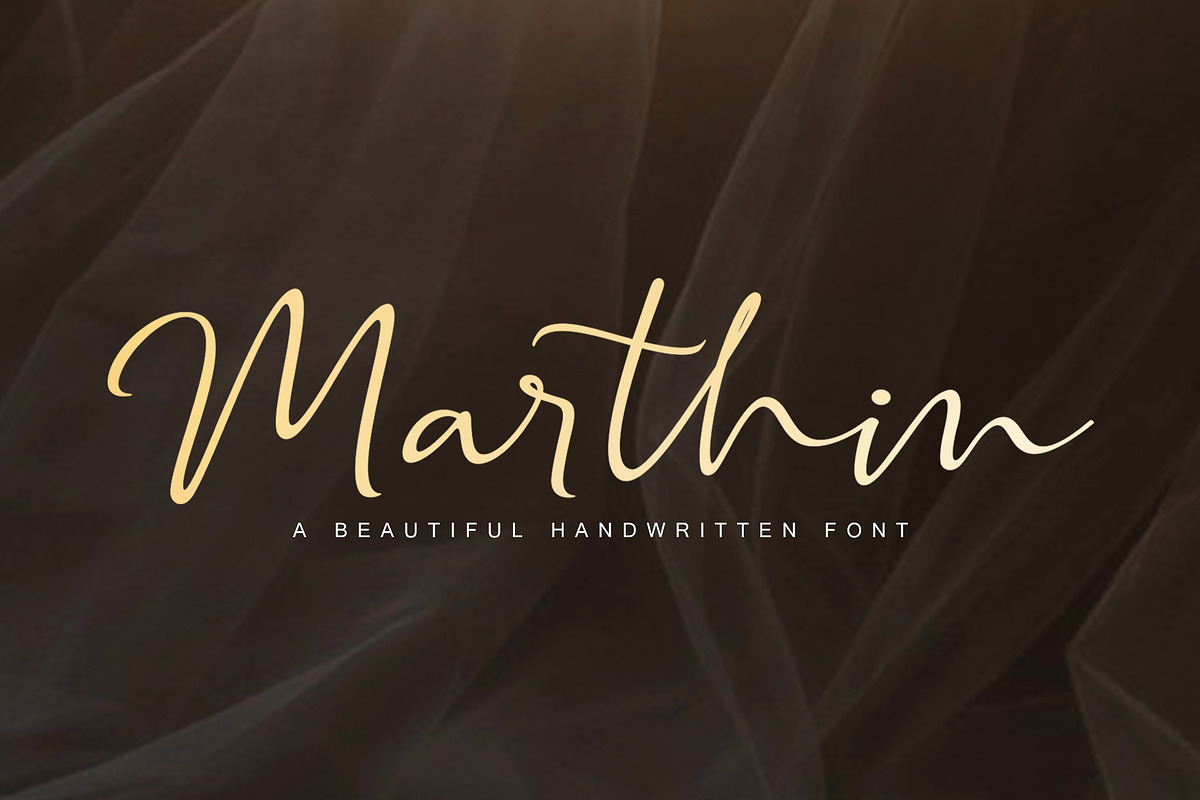 Marthin - Script Font, a Script Font by Subectype Studio (Photo 1 of 14)