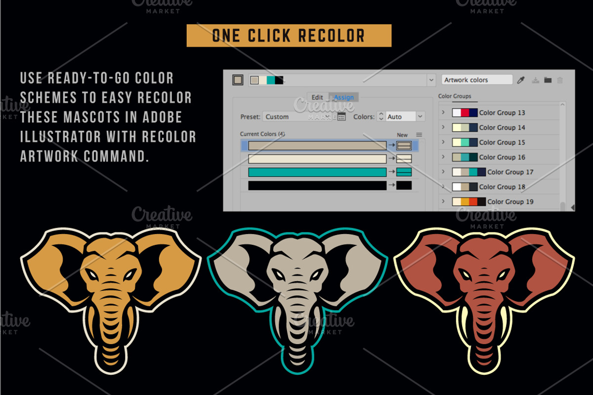 Animals Mascot Icons Vector Set, a Duotone Icon by Vecster (Photo 13 of 17)