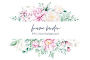 Pink and white watercolor flowers, a Card Template by Larisa Maslova (Thumbnail 5 of 12)
