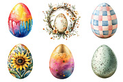 Easter Eggs Watercolor Clipart, an Illustration by SinaCreation (Thumbnail 2 of 5)