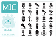 Microphone Icons Illustration Set, a Solid Icon by Designfour (Thumbnail 1 of 7)