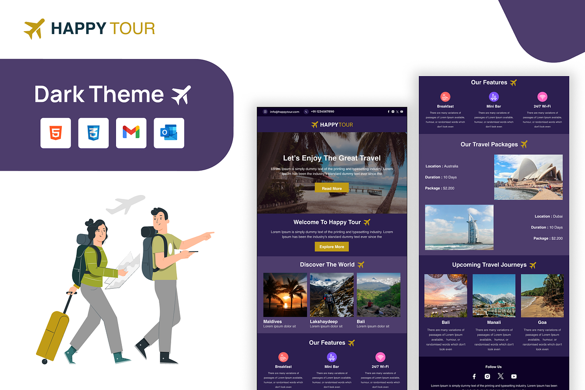 Happy Tour | Figma Design, an Email Template by Lucid_Solutions (Photo 5 of 7)