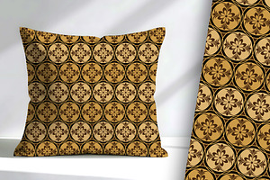 Golden Decor Floral Seamless Repeat, a Pattern Graphic by Sharon Schwalbe