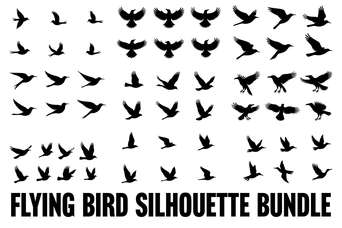 Flying Bird Silhouette Bundle, an Illustration by Creativeshirt (Photo 1 of 10)