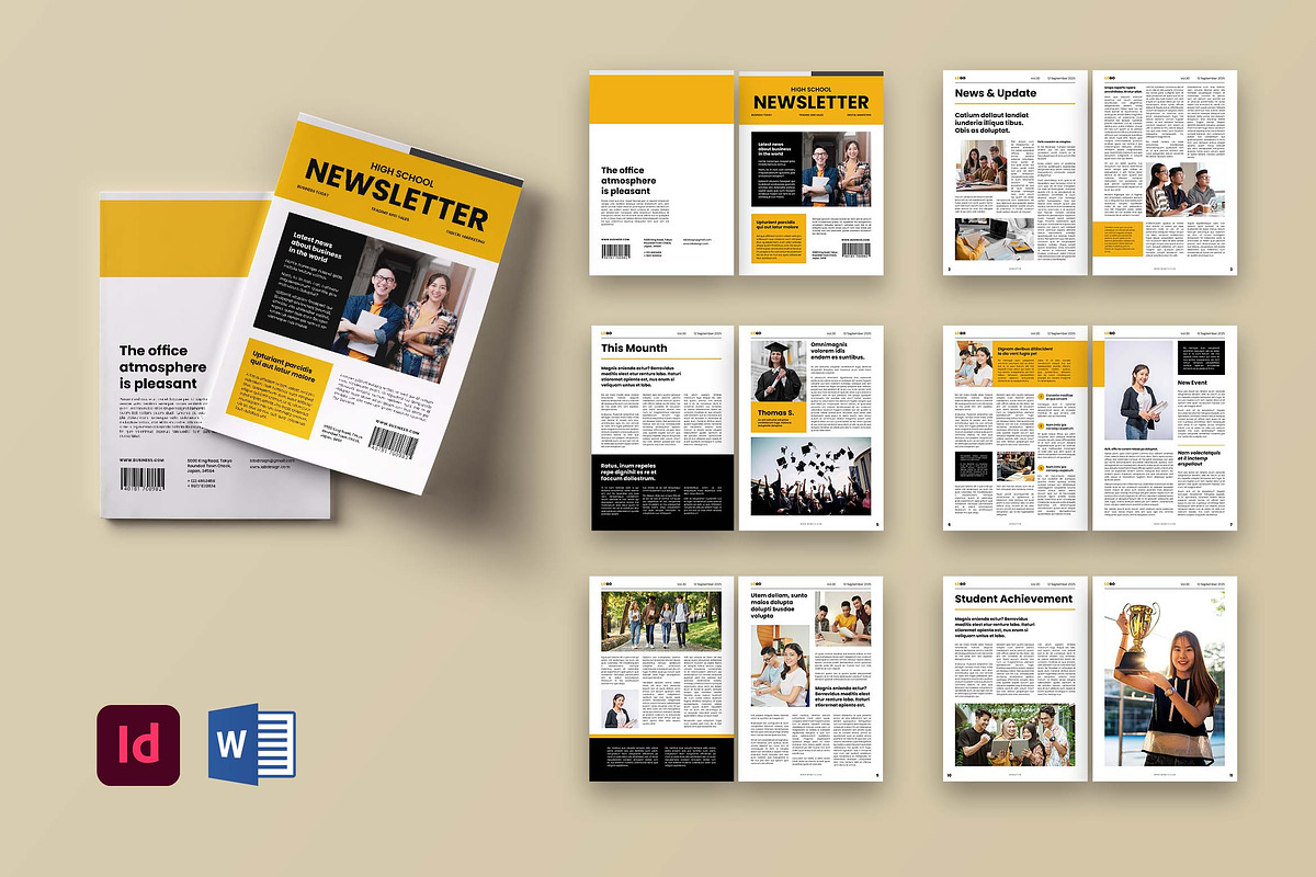 High School Simple Newsletter, a Brochure Template by UICreative (Photo 1 of 5)