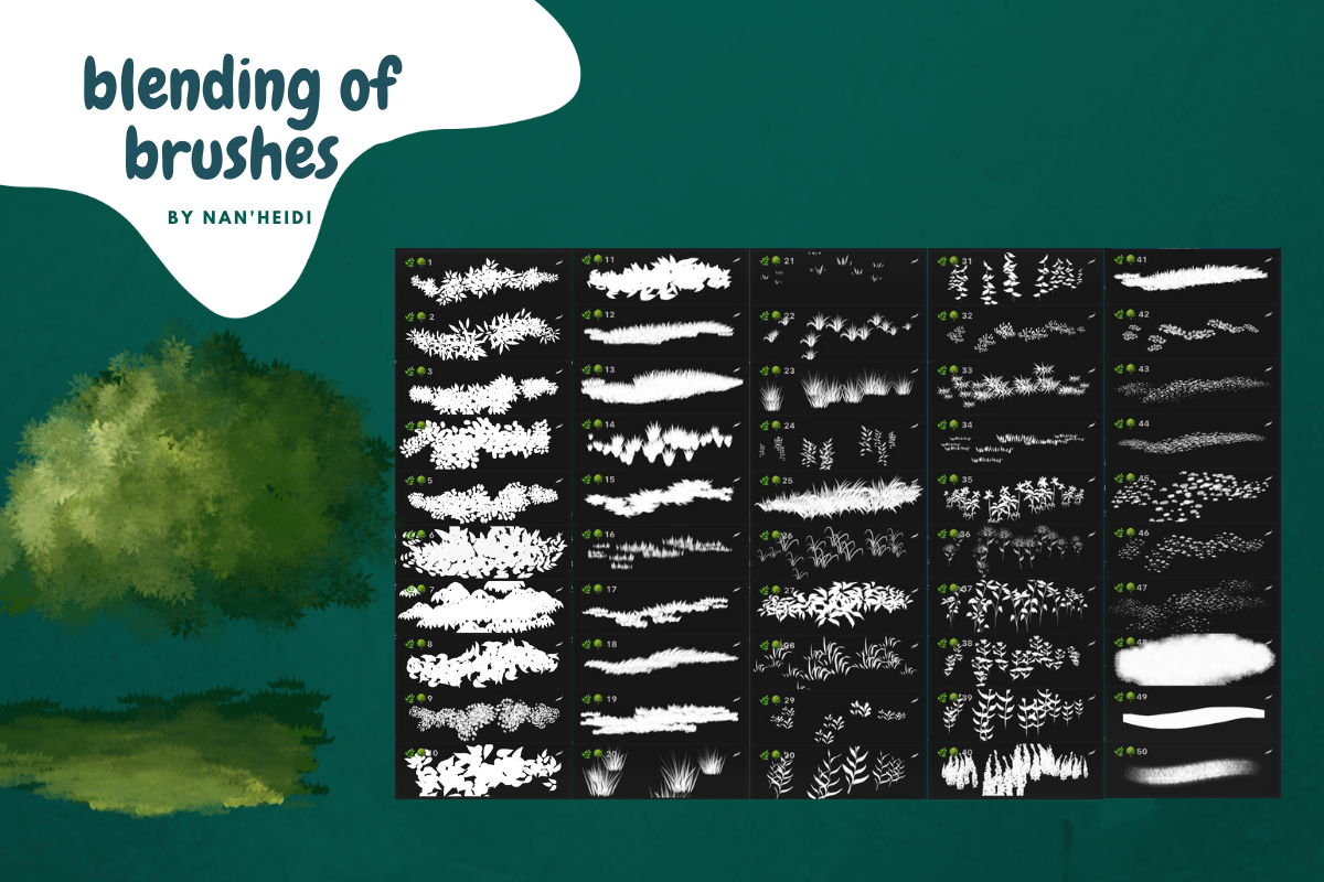 50 Natural Procreate brushes, a Brush Add-On by Nan'Heidi (Photo 2 of 4)