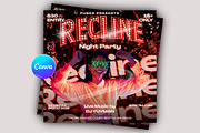 Recline Night Party Flyer Template, a Flyer Template by Posterfello (Thumbnail 1 of 4)