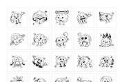 Cute Brain Icons, a Solid Icon by Prosymbols (Thumbnail 5 of 6)