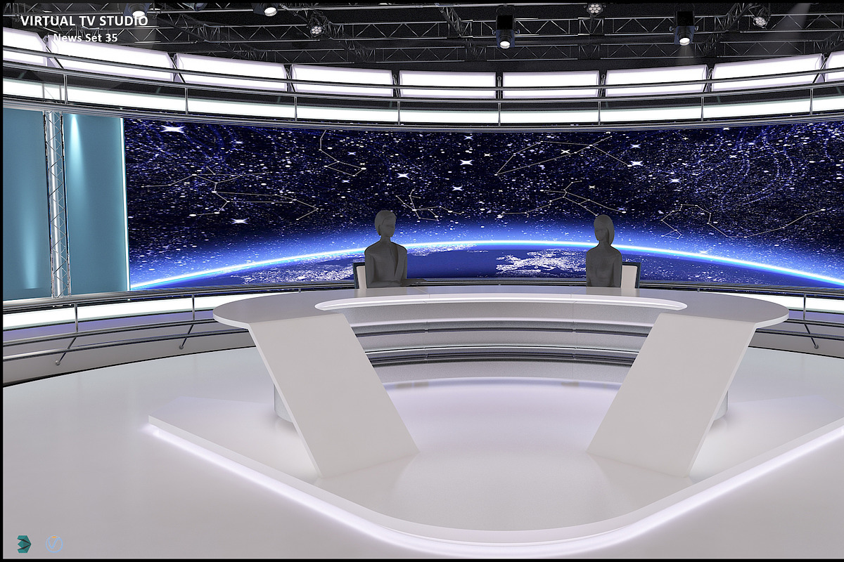 Virtual TV Studio News Set 35, an Architecture 3D Model by akerStudio (Photo 25 of 39)