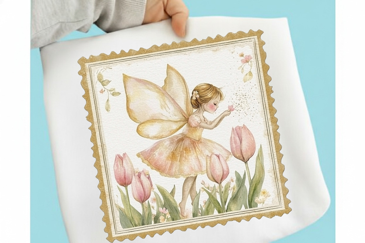 Whimsical Spring Fairy Postage Stamp, an Illustration by designcity5 (Photo 4 of 5)